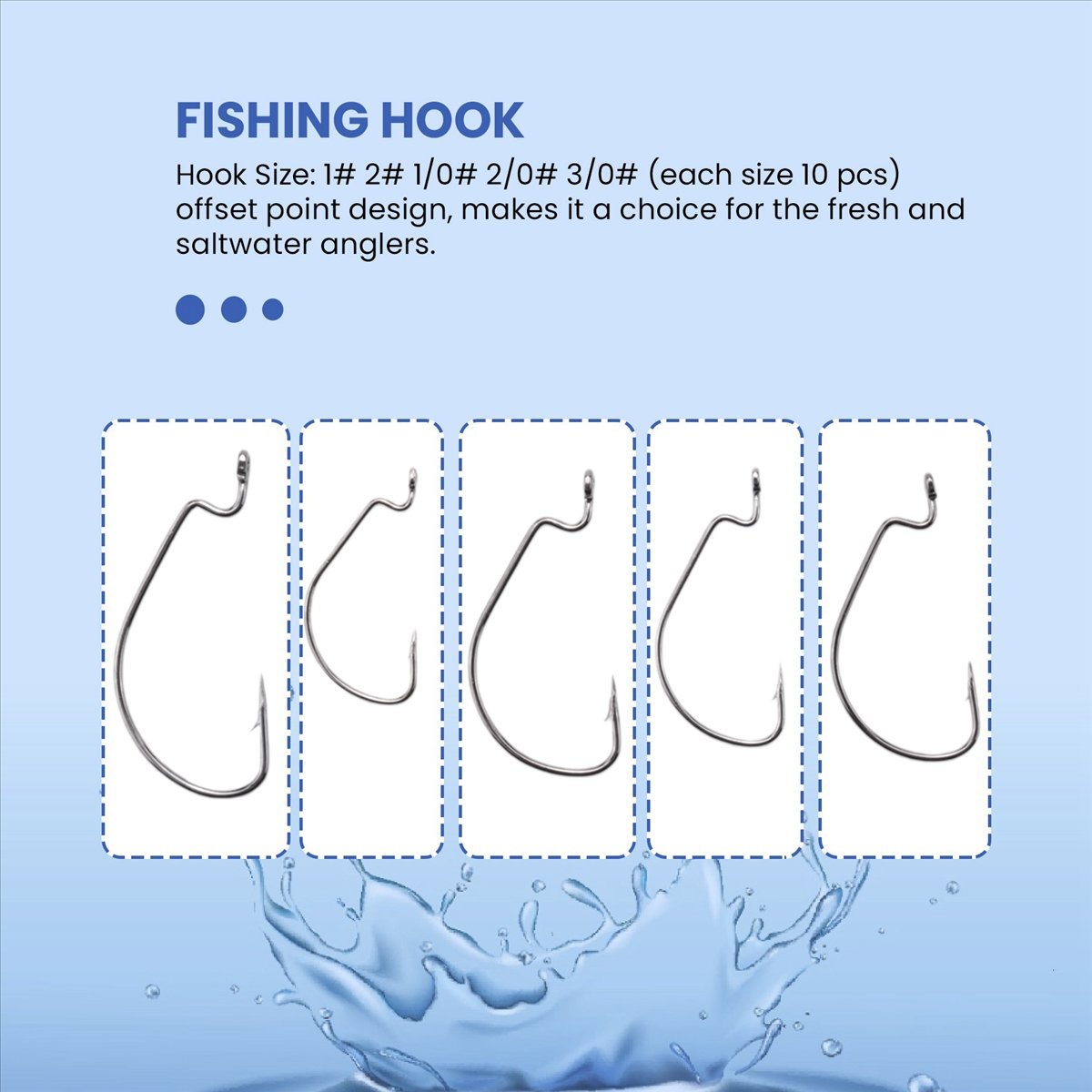 Fishing Hook Jig - AD45 51-teiliges Angelhaken-Set aus Hochkohlenstoffstahl, Wurmhaken,