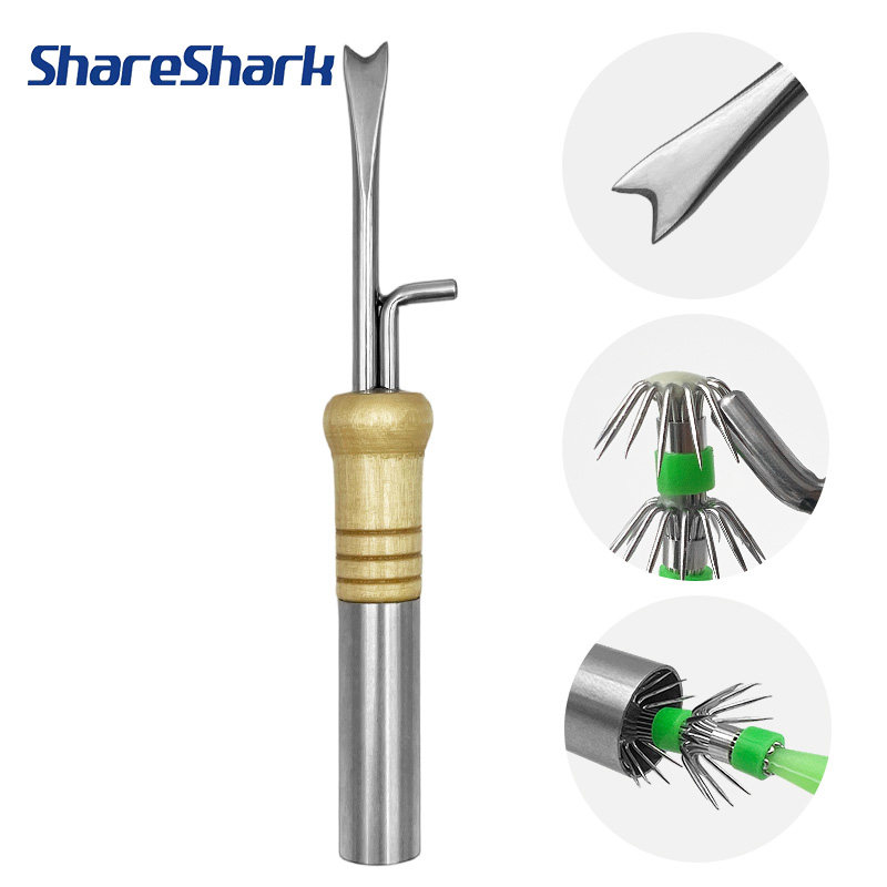 Fishing Hook Stainless Steel - ShareShark Multifunktionales Tintenfisch-Jig-Haken-Korrekturwerkzeug Edelstahl-Tintenfisch-Entblutungsnadel für Tintenfisch-Jig-Angeln