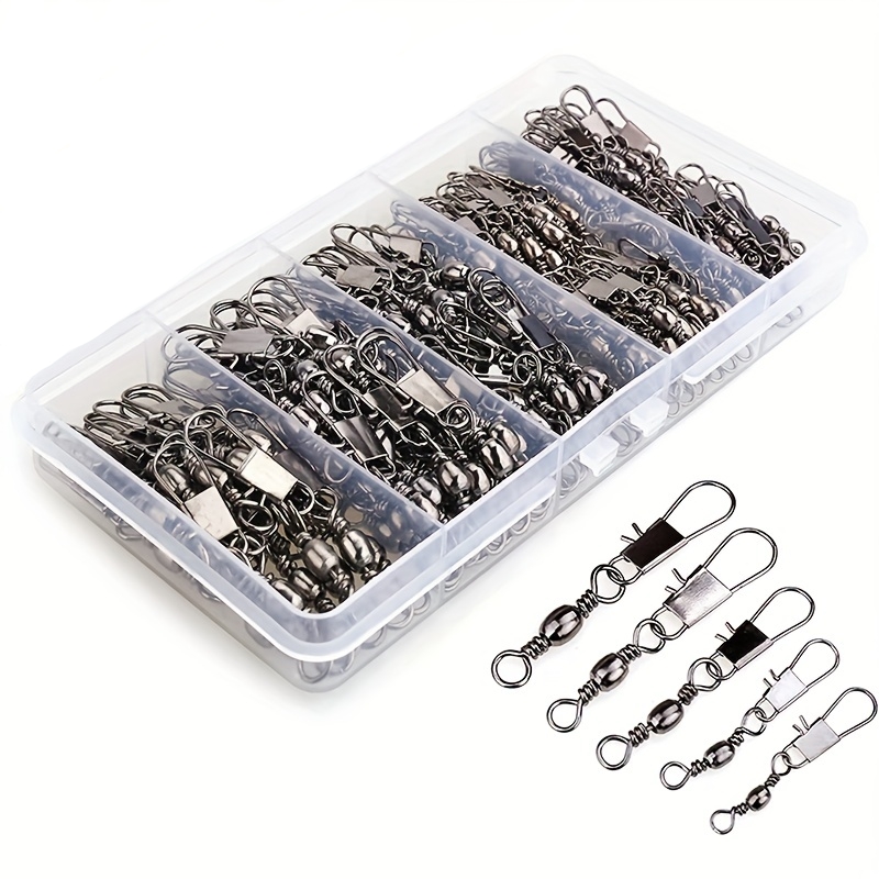 Fishing Hook Offset - 50/200 Stück Barrel-Snap-Wirbel Angelzubehör, Ausrüstung mit