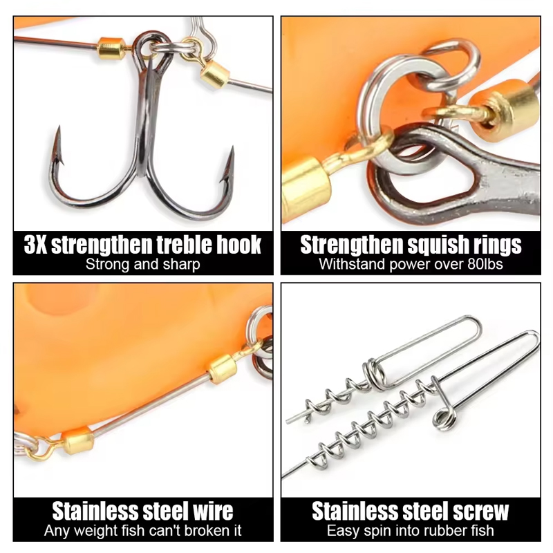 Angelhaken-Rigs mit Stahlvorfa – Fishing Hook Treble Bewertung und Preis